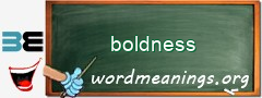 WordMeaning blackboard for boldness